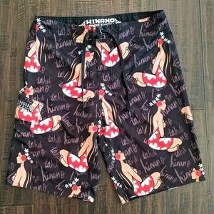 Hinano Tahiti Men's Board Shorts Size 30 Hawaiian Board Shorts